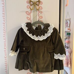 La Coqueta Kids Formal Dress - Olive Daroca Velvet